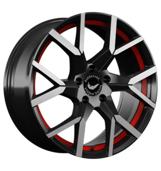 Barracuda, Tzunamee Evo, 9x20 ET35 5x112 57,1, dark gunmetal brushed undercut Trimline red