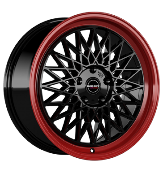 Borbet, B, 8x18 ET45 5x112 66,5, black rim red