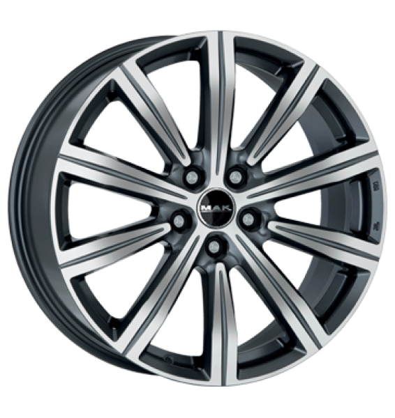 MAK, Birmingham, 8,5x19 ET45 5x108 63,4, gun metal - mirror face