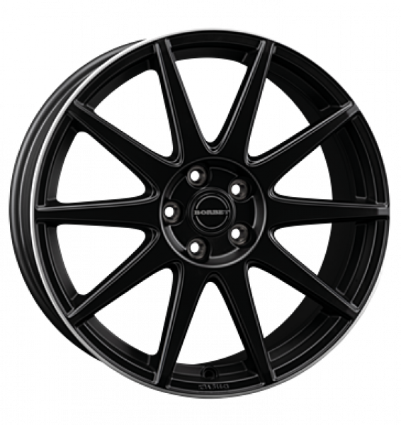 Borbet, GTX, 8x19 ET42 5x108 72,5, black matt rim silver