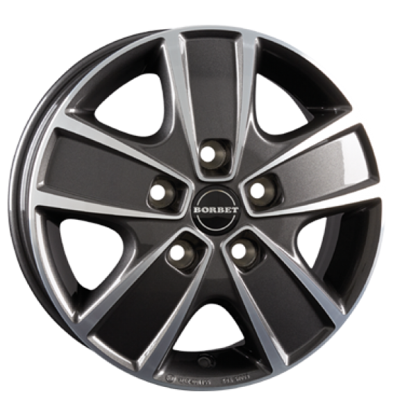 Borbet, CWG, 6x16 ET68 5x118 71,1, mistral anthracite polished glossy
