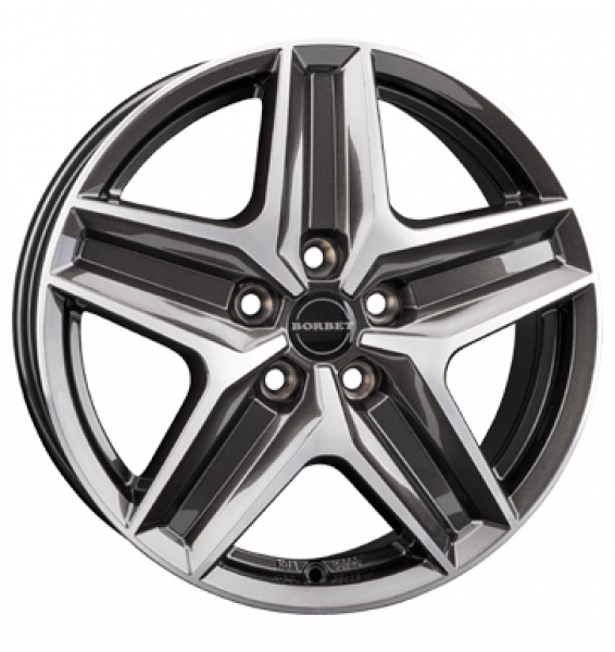 Borbet, CWZ, 7,5x18 ET53 5x118 71,1, mistral anthracite glossy polished