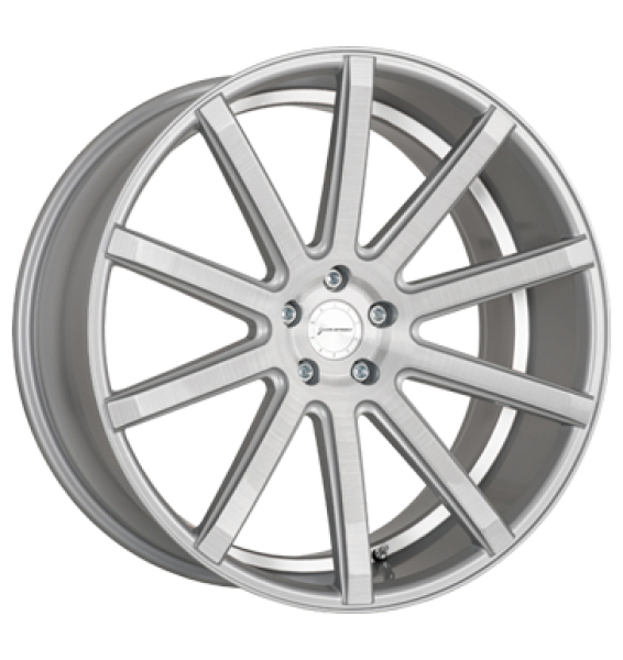 Corspeed, Deville, 8,5x19 ET35 5x112 66,5, silver-brushed-Surface/ undercut Colour Trim weiß