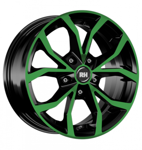 RH, DF Energy, 8x18 ET35 5x112 72,6, color polished - green