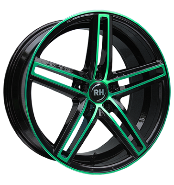 RH, DG Evolution, 8,5x20 ET35 5x120 72,6, color polished - green