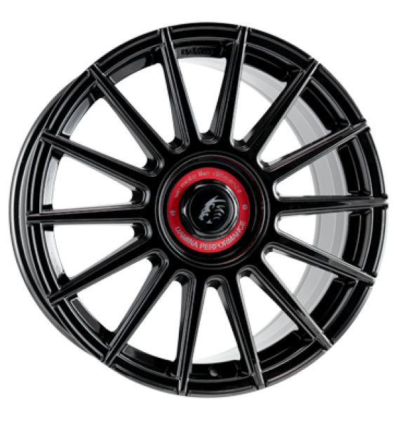 Damina Performance, DM09, 8,5x19 ET35 5x112 72,6, black painted red Inlay