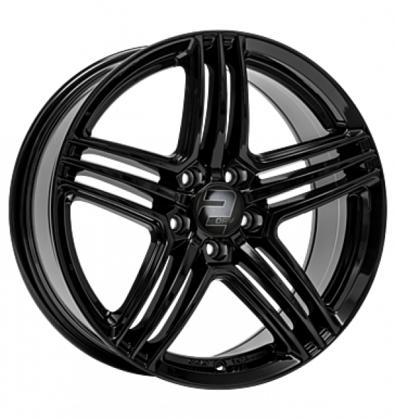 2DRV, WH12, 8x18 ET35 5x112 66,6, schwarz glänzend lackiert