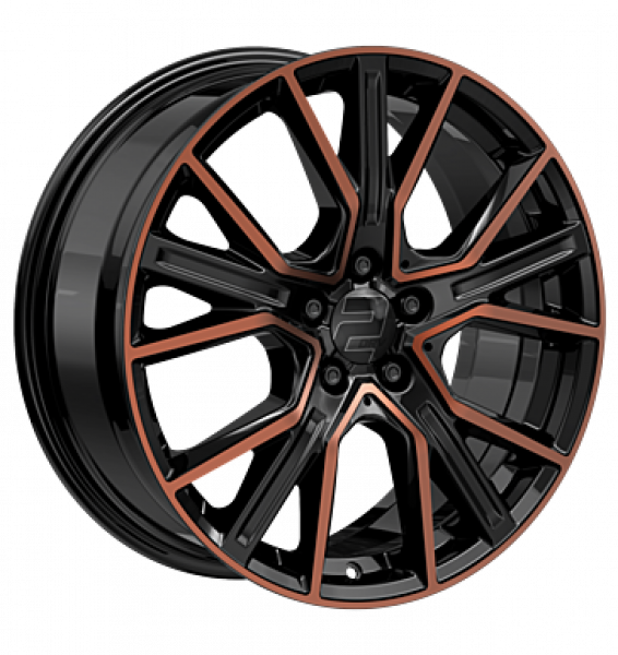 2DRV, WH37, 8,5x19 ET40 5x112 66,6, Schwarz Kupfer hochglanzpoliert