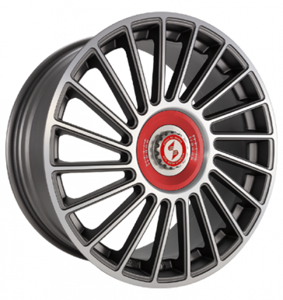 Eta Beta, Venti-R ZV, 8,5x20 ET38 5x114,3 78,1, Anthr. matt full pol. R.Rot/M.Silber