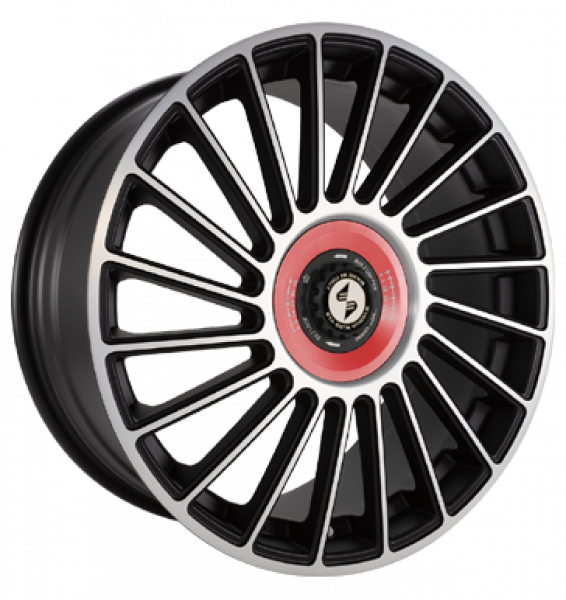 Eta Beta, Venti-R ZV, 8,5x20 ET38 5x114,3 78,1, Black matt full pol. R.Rot/M.Schwarz