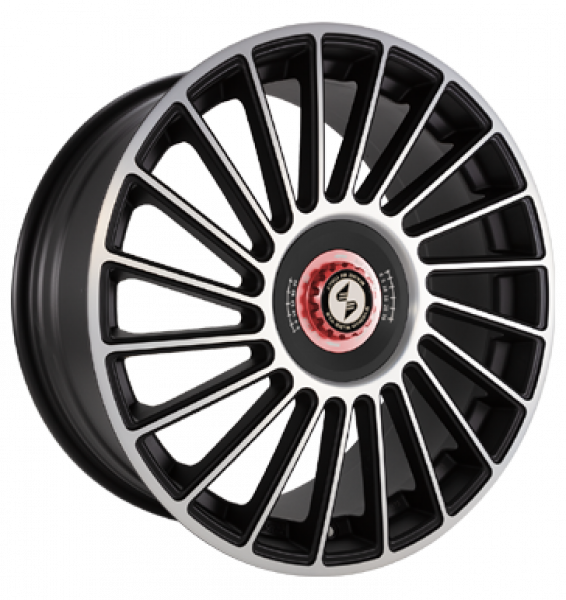 Eta Beta, Venti-R ZV, 8,5x20 ET38 5x114,3 78,1, Black matt full pol. R.Schwarz/M.Rot