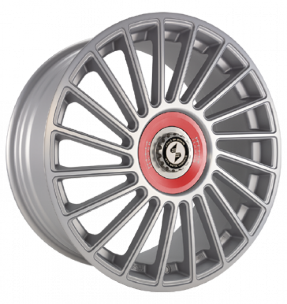 Eta Beta, Venti-R ZV, 8,5x20 ET38 5x114,3 78,1, Silver matt full pol R.Rot/M.Silber