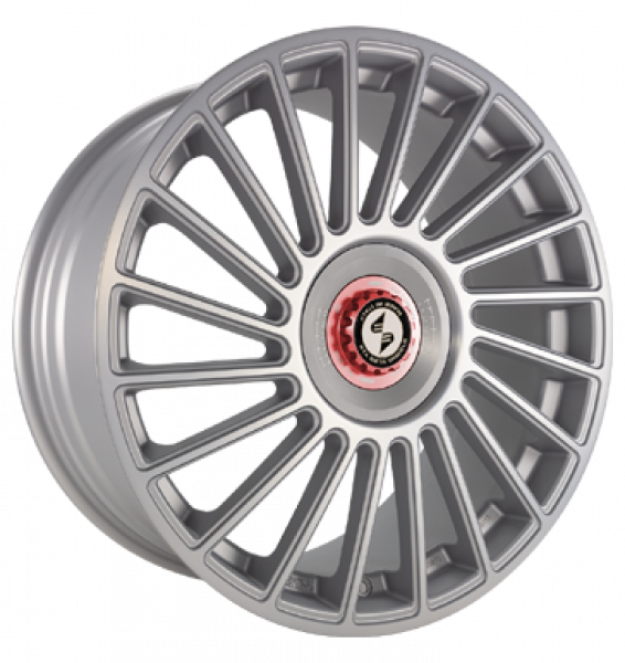 Eta Beta, Venti-R ZV, 8,5x20 ET38 5x114,3 78,1, Silver matt full pol R.Silber/M.Rot