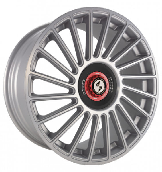 Eta Beta, Venti-R ZV, 8,5x20 ET38 5x114,3 78,1, Silver matt full pol R.Schwarz/M.Rot