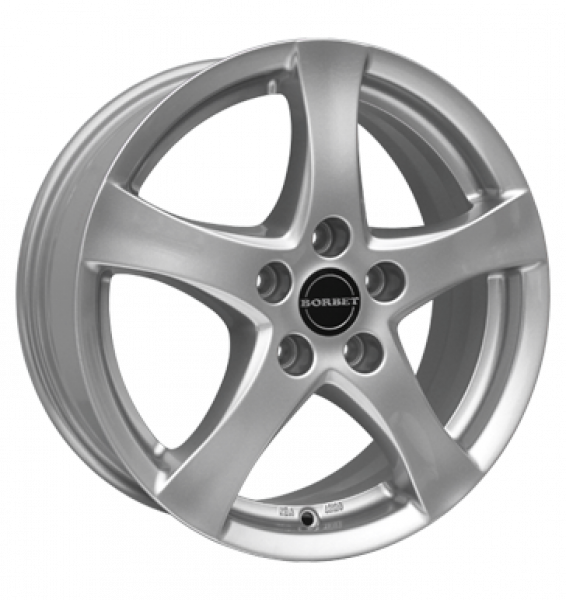 Borbet, F, 6x15 ET43 5x112 72,5, brillant silver