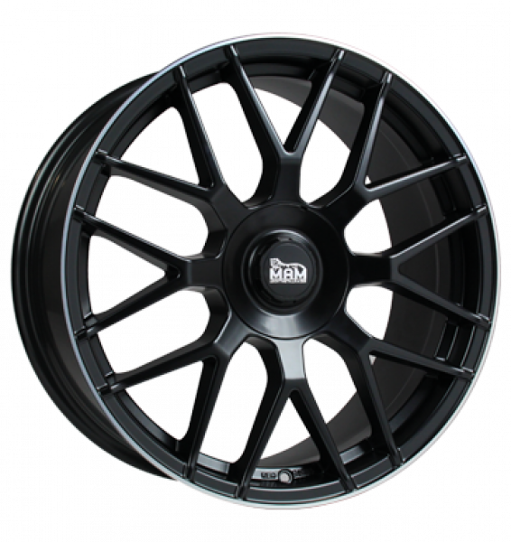 MAM, GT1, 9,5x20 ET35 5x120 72,6, matt black lip polish