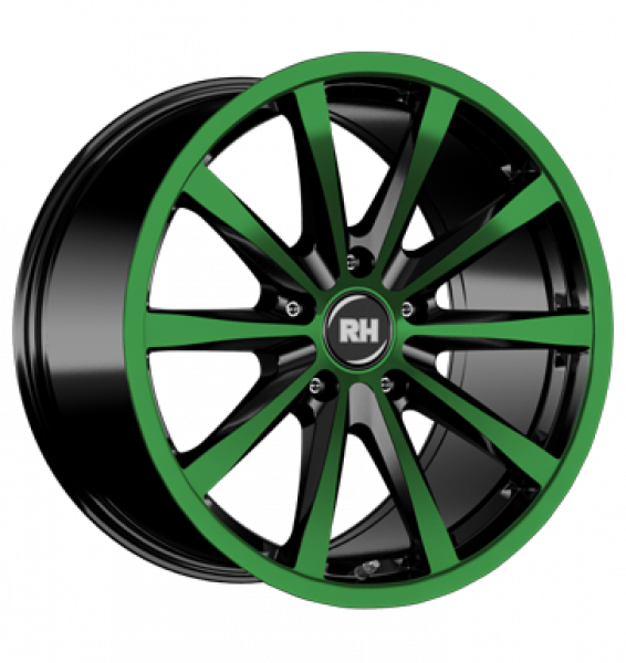 RH, GT, 11,5x21 ET47 5x112 72,6, color polished - green