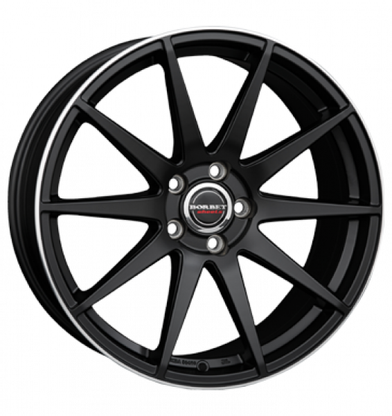 Borbet, GTX, 8,5x19 ET45 5x112 72,5, black rim polished matt