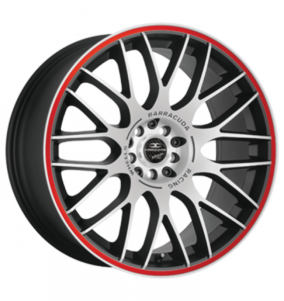 Barracuda, Karizzma, 8x18 ET13 4x100 73,1, Mattblack-Polished / Color Trim rot
