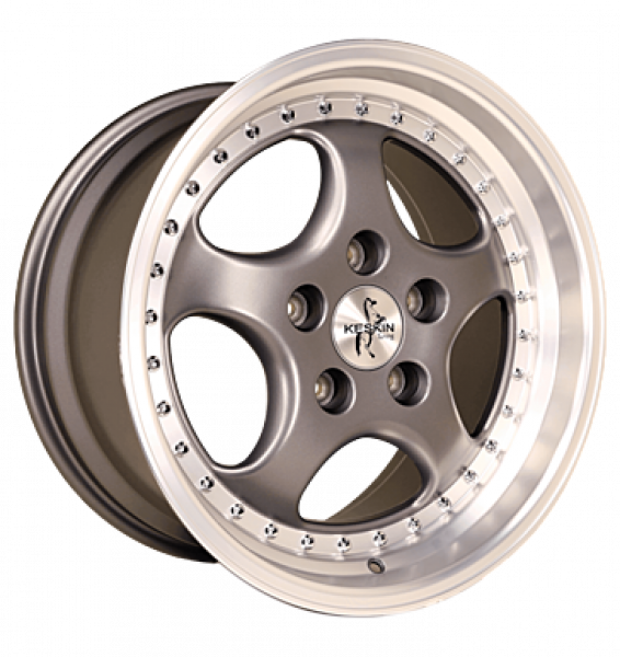 Keskin, KT2 Cup, 9,5x18 ET52 5x130 71,5, titan grey lip polish
