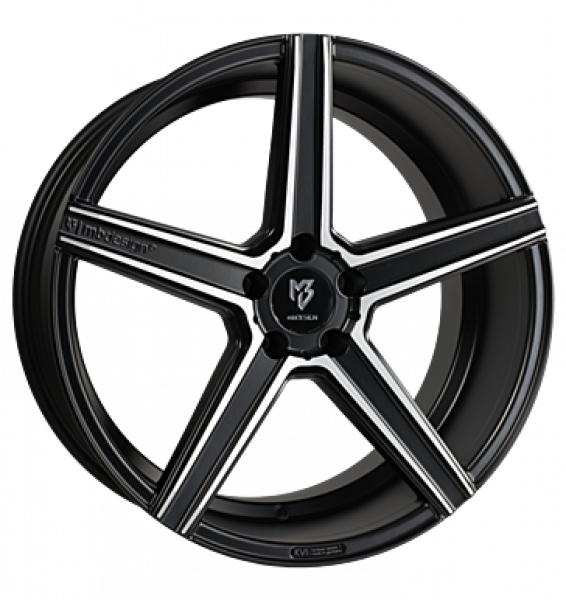 mbDESIGN, KV1, 10x22 ET36 5x127 71,55, Schwarz seidenmatt, Konturen poliert
