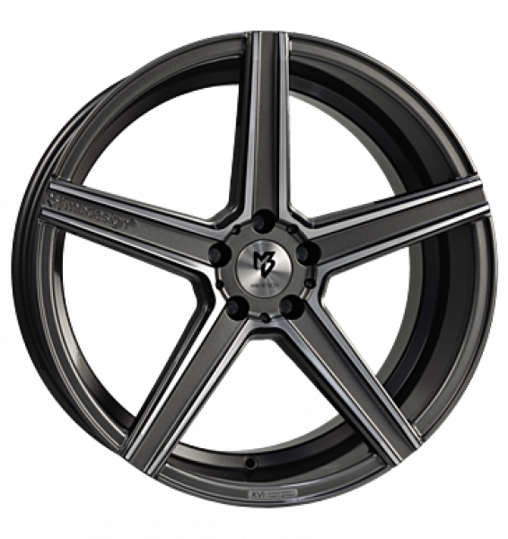 mbDESIGN, KV1, 10x22 ET36 5x127 71,55, Grau glänzend, Konturen poliert