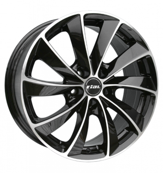 Rial, Lugano, 8x18 ET43 5x112 57,1, diamant-schwarz frontpoliert