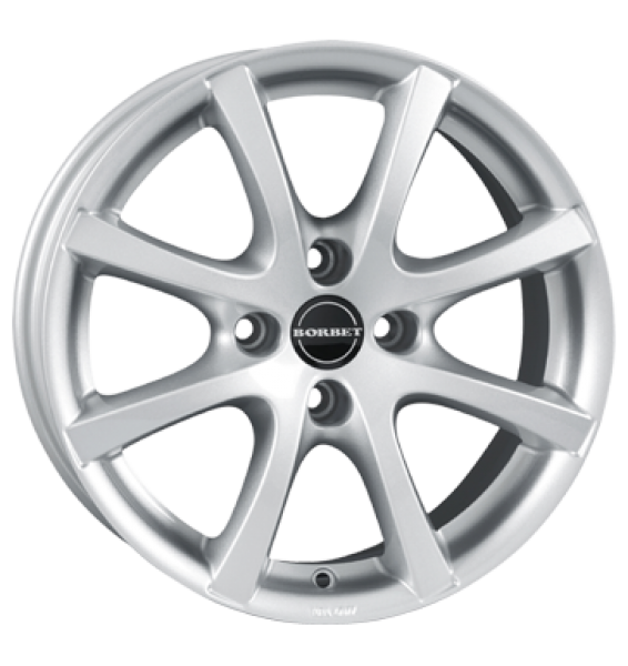Borbet, LV4, 7x16 ET38 4x100 64, crystal silver