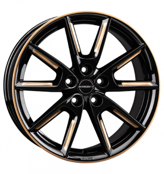 Borbet, LX18, 8x18 ET40 5x112 66,6, black glossy gold spoke rim