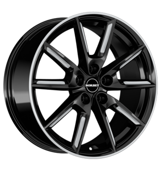 Borbet, LX18, 8x18 ET40 5x112 66,6, black matt silver spoke rim
