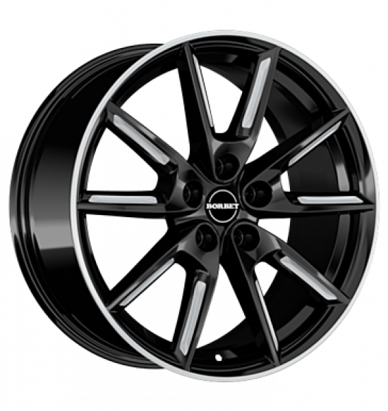 Borbet, LX19, 8x19 ET45 5x108 72,5, black matt silver spoke rim
