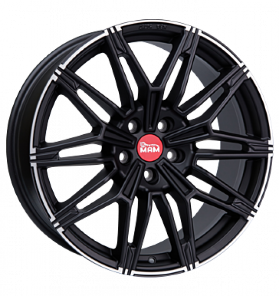 MAM, B3N, 8,5x19 ET20 5x120 72,6, matt black lip polish