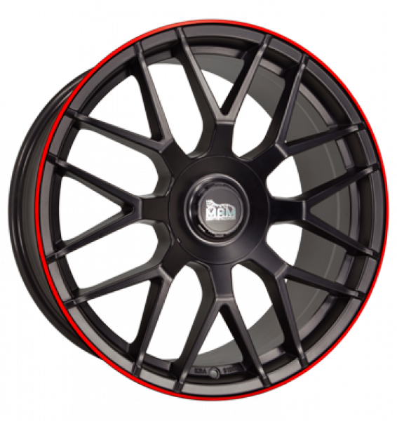 MAM, GT1, 8,5x19 ET45 5x100 66,6, matt black lip red