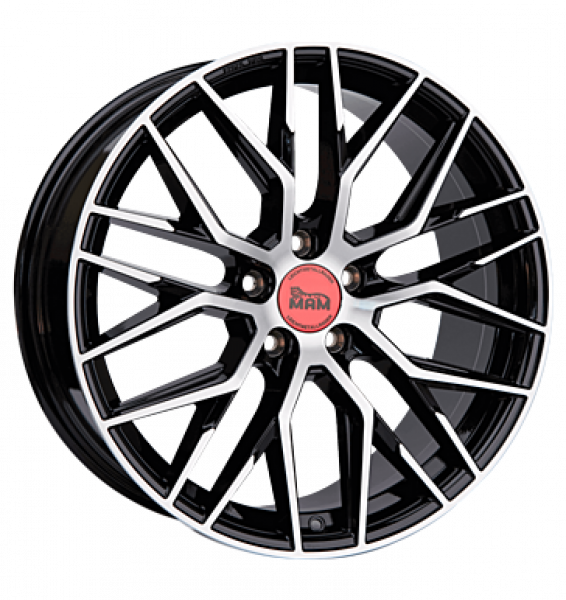 MAM, RS4, 7x16 ET35 4x100 63,4, black front polished