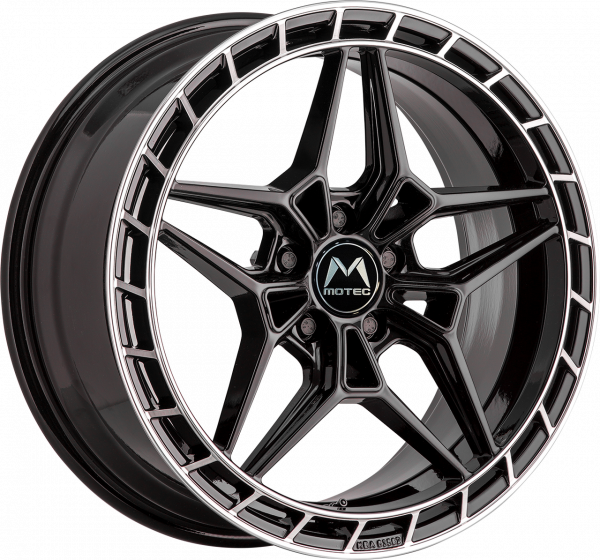 MOTEC MCT16-Futura 8,5Jx19 5/112 ET35 NB 66,5 Schwarz glanz polierter Rand