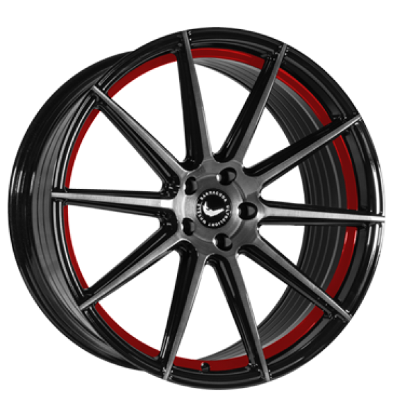 Barracuda, Project 2.0, 10,5x21 ET19 5x112 66,5, higloss-black br. Surf./ undercut colour trim rot
