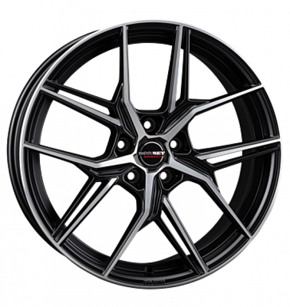Borbet, QX, 8x19 ET50 5x108 72,5, black polished matt