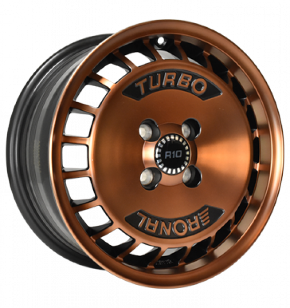 Ronal, R10 TURBO, 7x15 ET37 4x100 68, copper matt - front diamond cut