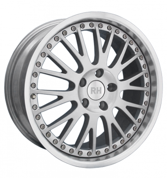 RH, RAN Crossline, 9,5x18 ET43 5x112 158, silber Horn hochgl. pol.
