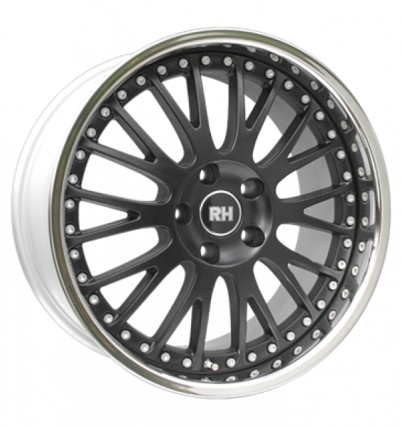 RH, RAN Crossline, 9,5x18 ET43 5x112 158, schwarz Horn Edelstahl