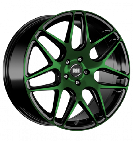 RH, RB11, 9x20 ET40 5x120 74,1, color polished - green