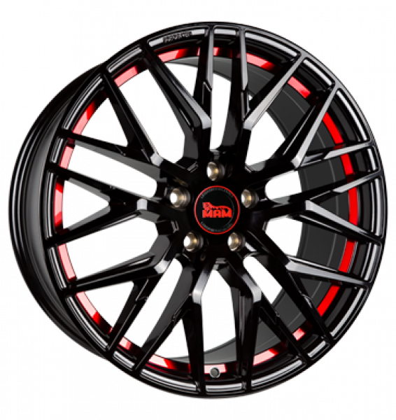 MAM, RS4, 7,5x17 ET45 5x112 66,6, black painted red inside