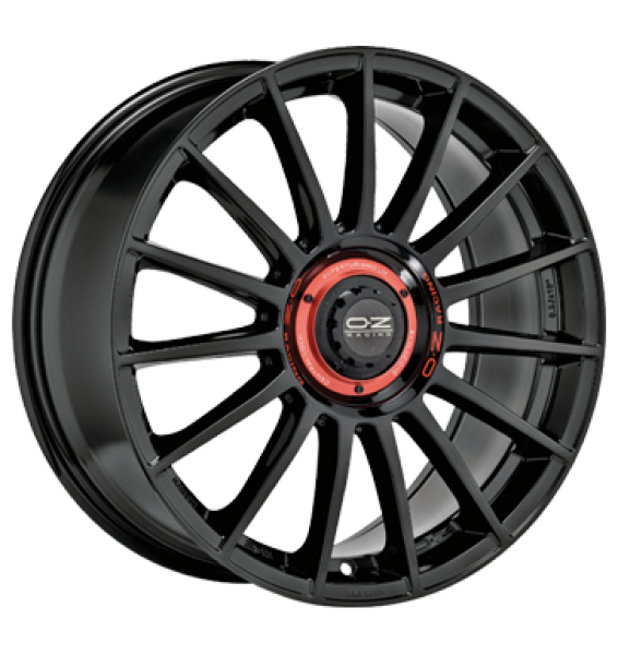 OZ, Superturismo Evoluzione, 8x18 ET48 5x112 75, gloss black + red lettering