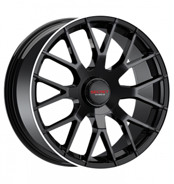 Secret Wheels, SW3, 9x19 ET53 5x112 66,6, black lip polish