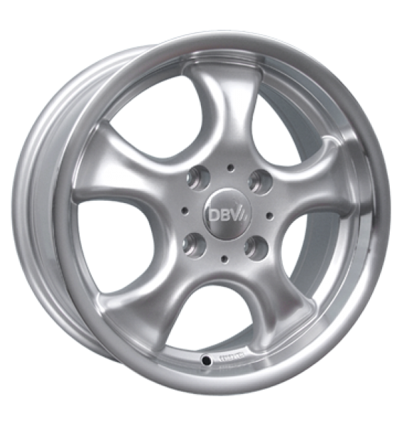 DBV, Tahiti, 5,5x13 ET38 4x100 63,3, silber Horn poliert