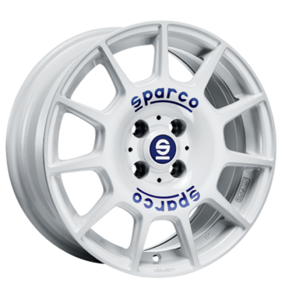 Sparco, Terra, 7x16 ET50 5x100 56,1, weiß + blaue Beschriftung