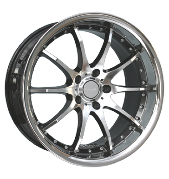 Tomason, TN8, 9,5x19 ET35 5x120 72,6, hyperblack diamant poliert + Edelstahlb.