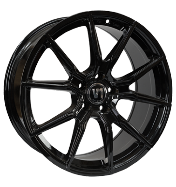 V1 Wheels, V1, 8,5x19 ET35 5x120 72,6, schwarz glänzend lackiert