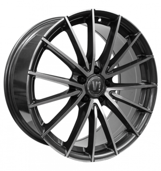 V1 Wheels, V2, 8x18 ET45 5x120 72,6, daytona grau hochglanzpoliert