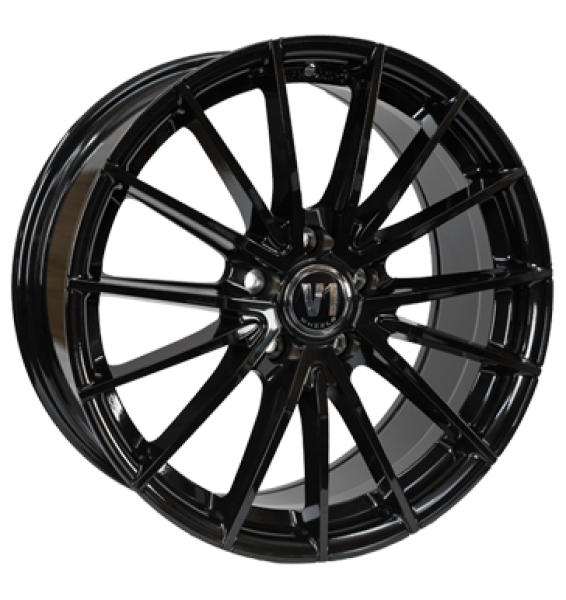 V1 Wheels, V2, 8x18 ET35 5x120 72,6, schwarz glänzend lackiert